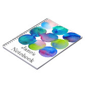 Carnet Couleur cool bleu aquarelle art abstrait (Côté gauche)