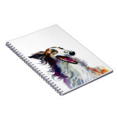 Carnet Couleur Cute Borzoi Art | Vibrant Art Greyhound (Côté Droit)