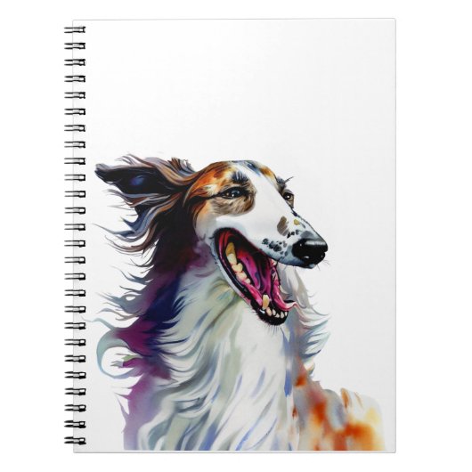 Carnet Couleur Cute Borzoi Art | Vibrant Art Greyhound (Devant)