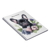 Carnet Couleur d'aquarelle de chien de Carlin noir person (Côté Droit)