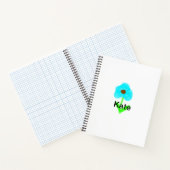 Carnet Couleur d'eau bleu vert ajouter votre nom texte pe (Intérieur)
