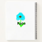 Carnet Couleur d'eau bleu vert ajouter votre nom texte pe (Dos)
