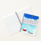 CARNET COULEUR D'EAU BLEUE ET BLANCHE CUITE GRÈCE (Intérieur)