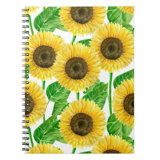 Carnet Couleur d'eau des fleurs de soleil (Devant)
