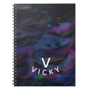 Carnet Couleur d'eau fumée abstraite personnalisée et amu