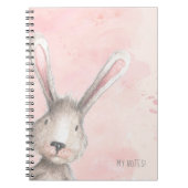 Carnet Couleur d'eau Lapin Rabbit Mes Notes personnalisé (Devant)