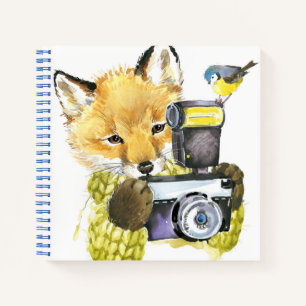 Carnet Couleur d'eau mignonne Fox prendre des photos