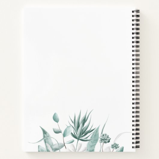 Carnet Couleur d'eau moderne personnalisée Recette Script (Dos)