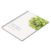 CARNET COULEUR D'EAU VERTE VIBRANT SUCCULENT MARIAGE (Côté gauche)