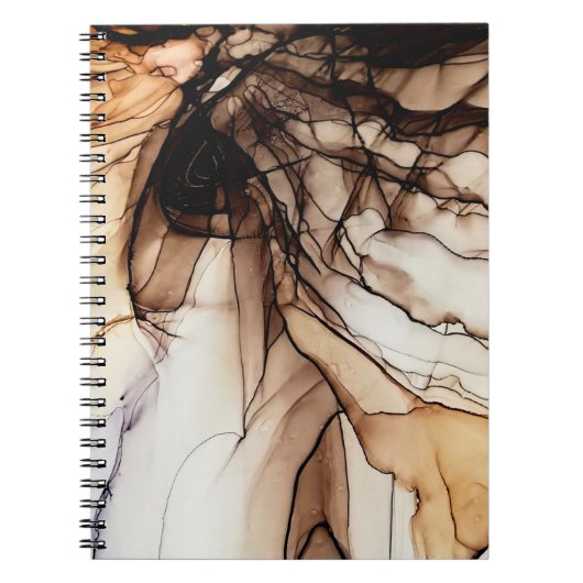 Carnet Couleur d'encre d'alcool. Texture de marbre gris f (Devant)