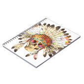 Carnet Couleur dessinée à la main - Coiffure amérindienne (Côté gauche)