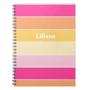 Carnet Couleur d'été couleur rose jaune personnalisé Band