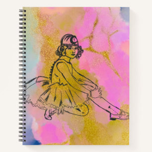 Carnet Couleur d'or rose de l'eau dessinée à la main ar
