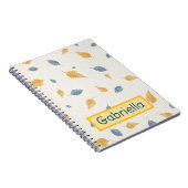 Carnet Couleur douce Feuille jaune bleu (Côté Droit)