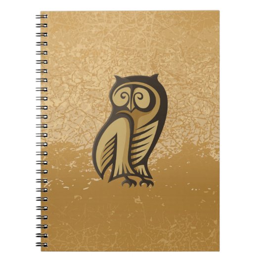 Carnet Couleur du symbole de hibou (Devant)