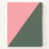 Carnet Couleur géométrique Bloc rose vert Nom personnalis (Dos)