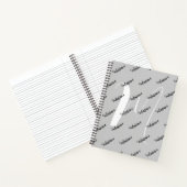 Carnet Couleur gris argent tendance - Nom initial Monogra (Intérieur)