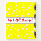 Carnet Couleur jaune blanc esthétique - Nom mignon Monogr (Dos)