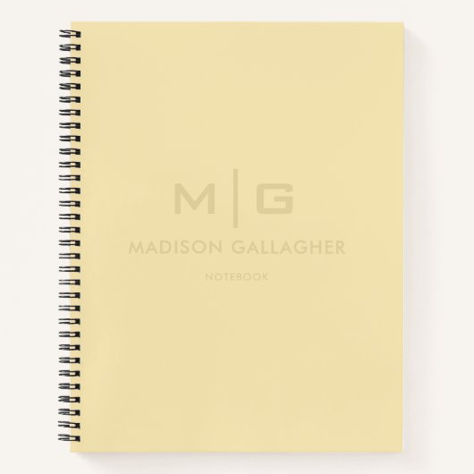 Carnet Couleur Jaune Crème Banane Pastel Lumière Douce So (Devant)