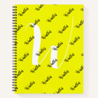Carnet Couleur Jaune Élégante - Nom initial Monogramme