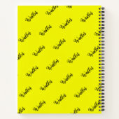 Carnet Couleur Jaune Élégante - Nom initial Monogramme (Dos)