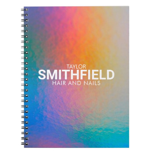 Carnet Couleur Maj Neon Lumière Holographique tendance (Devant)