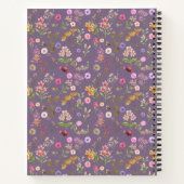 Carnet couleur motif-rose, pourpre, vert-vert (Dos)