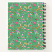 Carnet couleur motif-rose, pourpre, vert-vert (Dos)