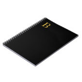 Carnet Couleur Or Moderne Monogramme Ajouter Nom Initiale (Côté gauche)