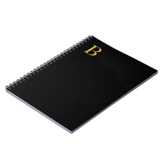 Carnet Couleur Or Moderne Monogramme Ajouter Nom Initiale (Côté gauche)