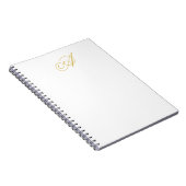 Carnet Couleur Or Monogramme Initiale Classique Professio (Côté Droit)