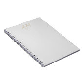 Carnet Couleur Or Monogramme Initiales Calligraphie Pro (Côté Droit)