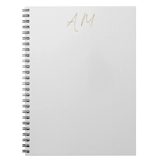 Carnet Couleur Or Monogramme Initiales Calligraphie Pro (Devant)