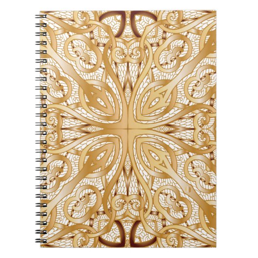 Carnet Couleur or, motif sans couture décorative. (Devant)