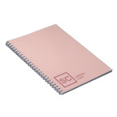 Carnet Couleur or rose monogramme professionnel nom fémin (Côté Droit)
