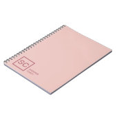 Carnet Couleur or rose monogramme professionnel nom fémin (Côté gauche)