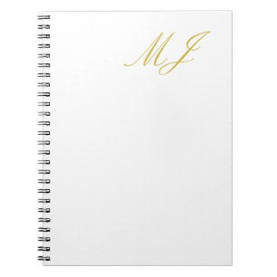 Carnet Couleur Or Tendance Monogramme Minimaliste Moderne