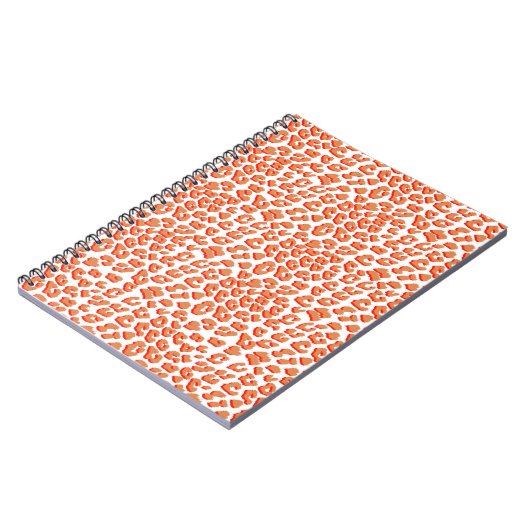 Carnet Couleur orange et Empreinte de léopard blanc (Côté gauche)