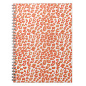 Carnet Couleur orange et Empreinte de léopard blanc (Devant)