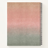Carnet Couleur pastel ombrée pailletée nom (Dos)