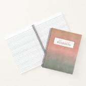 Carnet Couleur pastel ombrée pailletée nom (Intérieur)