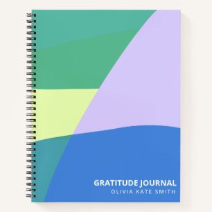 Carnet Couleur Personnalisée Moderne Bleue de Gratitude