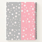 Carnet Couleur rose et gris esthétique - Nom Monogramme (Dos)