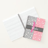 Carnet Couleur rose et gris esthétique - Nom Monogramme (Intérieur)