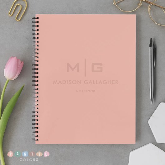 Carnet Couleur Rose Saumon Pêche Pastel Lumière Douce Sol