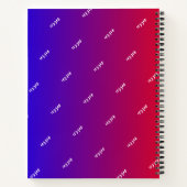 Carnet Couleur rouge et bleu dégradé - Nom du monogramme (Dos)