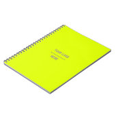 Carnet couleur solide jaune fluorescent - votre logo (Côté gauche)