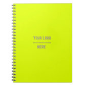Carnet couleur solide jaune fluorescent - votre logo (Devant)