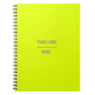 Carnet couleur solide jaune fluorescent - votre logo
