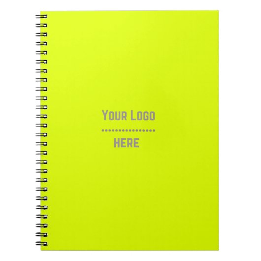 Carnet couleur solide jaune fluorescent - votre logo (Devant)